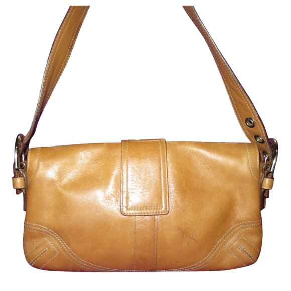 COACH 2005 Vintage Demi Buckle Flap Leather Soho in Camel Brown - Picture 3 of 15